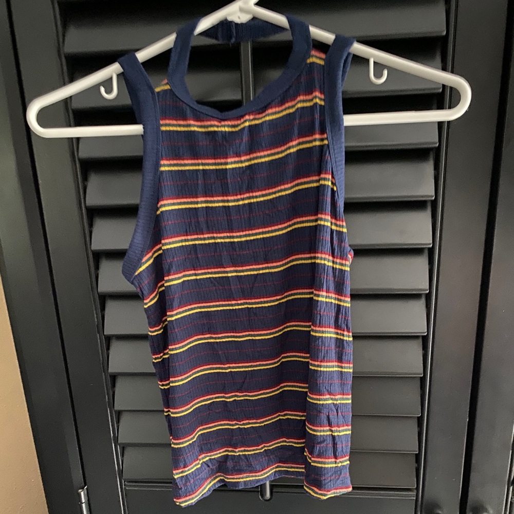Stripe tank top open back